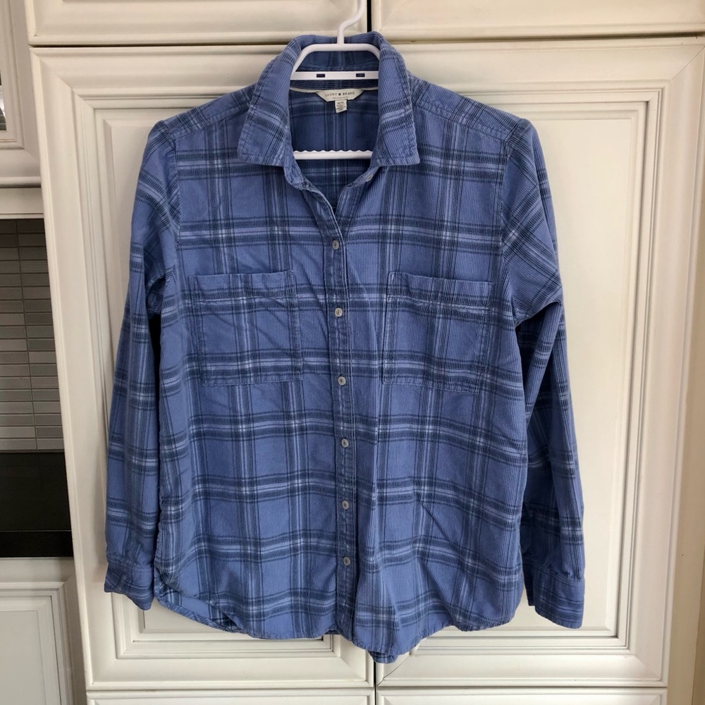 Lucky Brand women’s plaid corduroy shirt